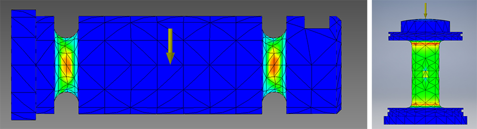 Tam sonlu element analizi FEA CAD dizaynının Loadpin nümunələri